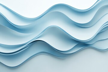 Obraz premium Elegant blue wave pattern on a simple white surface. Premium wave background for banners, posters or wallpaper , ai