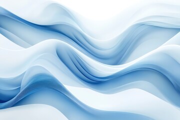 Obraz premium Elegant blue wave pattern on a simple white surface. Premium wave background for banners, posters or wallpaper , ai