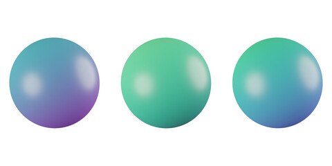 set of 3D Sphere, 3d icon illustration, transparent background