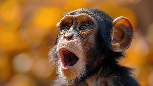 Pensive Primate in Thoughtful Pose - Wildlife Photography