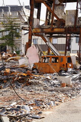 能登半島地震の地震で焼けた車