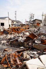 能登半島地震の火災で焼けた場所　輪島