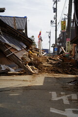 能登半島地震の火災で焼けた場所　輪島