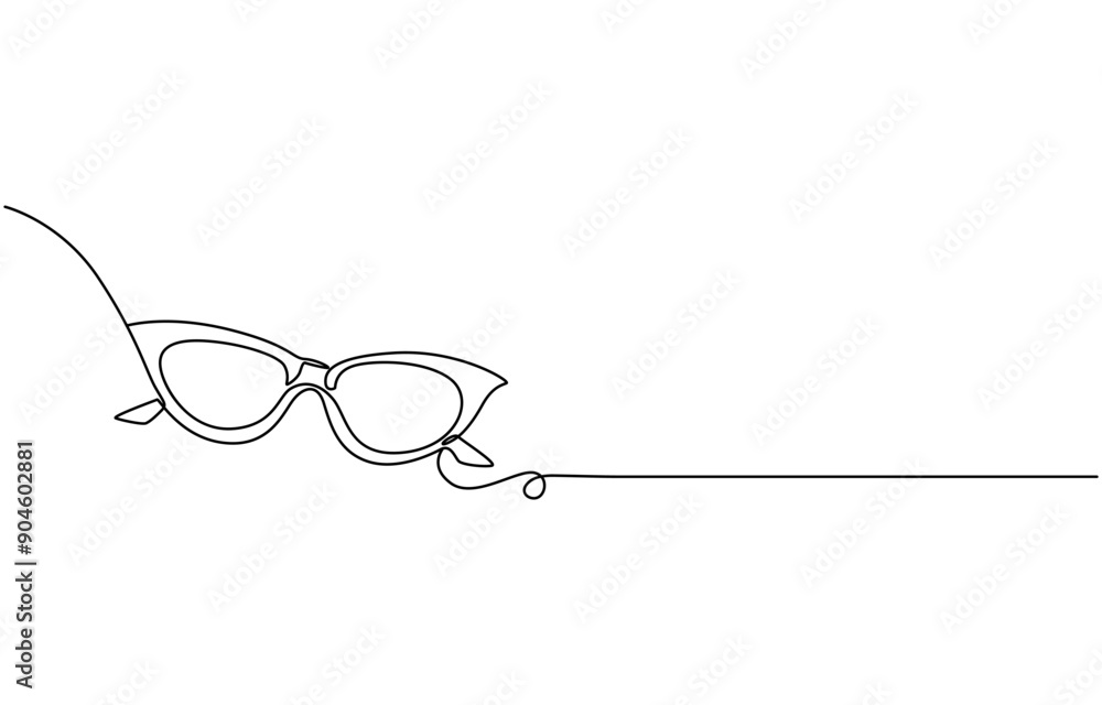 Aufkleber glasses icon line continuous drawing vector. one line eyeglasses icon vector background. eyeglasses 
