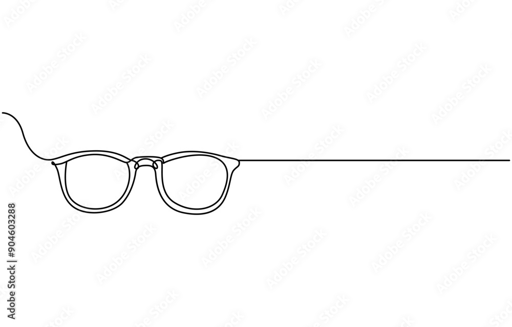 Aufkleber glasses icon line continuous drawing vector. one line eyeglasses icon vector background. eyeglasses 