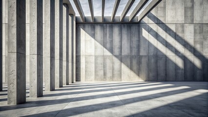 Fototapeta premium Abstract shadows from architectural elements cast on concrete background, shadows, abstract, architecture, concrete, background