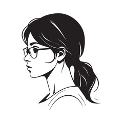 Students silhouette vector with white Background