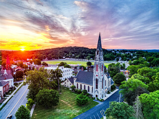 Fototapeta premium Aerial view of Goshen, New York