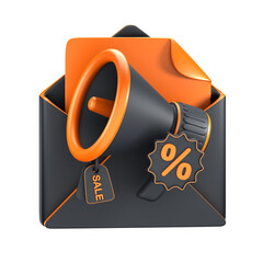 Email Black Friday 3D Illustration for uiux, web, app, presentation, etc