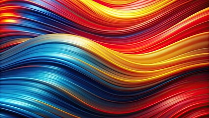 Obraz premium Vibrant abstract wave pattern in dynamic red, blue, and yellow colors creating movement and energy, vivid, abstract, wave, pattern