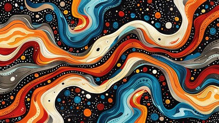 Abstract Cosmic Swirls of Color