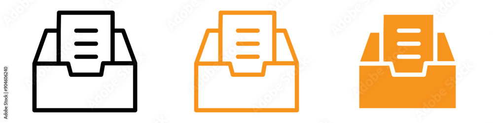 Poster Efficient Archive Folders Icon Set for Document Management and Organizational Content