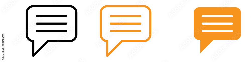Poster comment icon set messaging and feedback symbols for communication platforms
