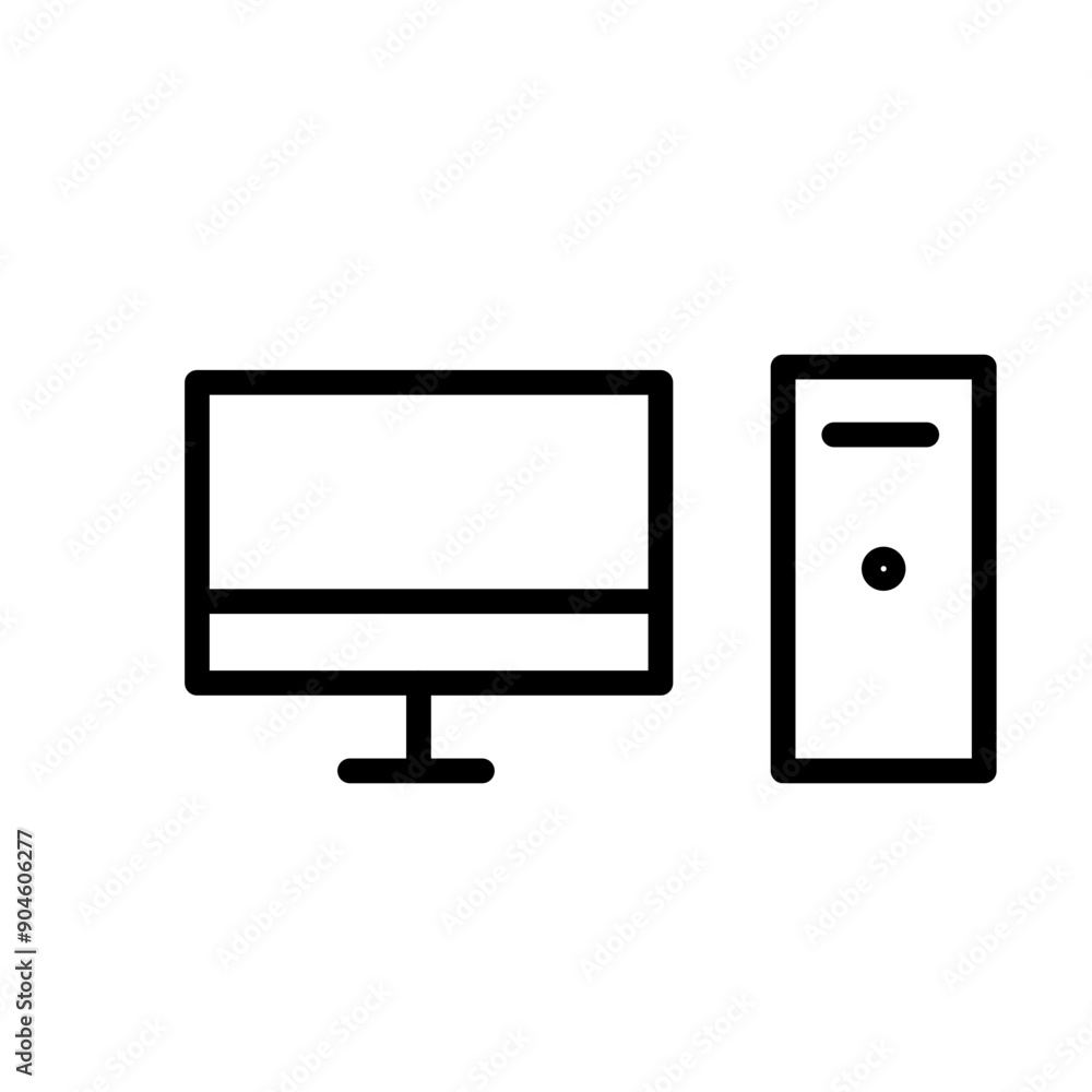 Poster computer icon set technology and device illustrations for digital projects