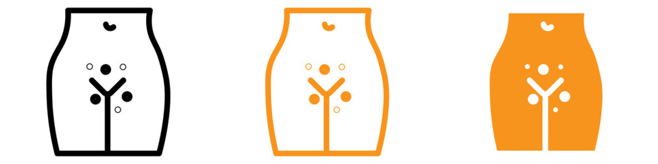 Genital Rash Icon Set Medical Condition Illustrations for Healthcare and Dermatology