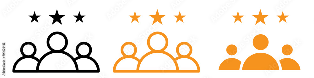 Poster customer product rating icon set review and feedback symbols for e-commerce and retail