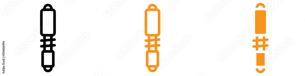 Poster damper icon set vibration control illustrations for engineering and machinery