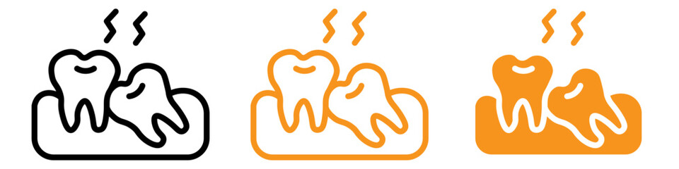 Crooked Teeth Icon Set Dental Condition Illustrations for Orthodontic and Health Projects