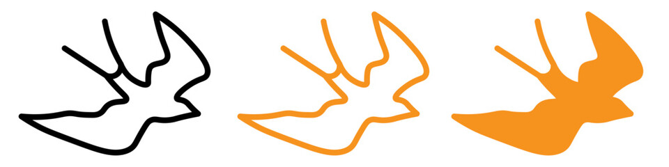 Barn Swallow Icon Set Bird Illustrations for Ornithology and Nature Projects