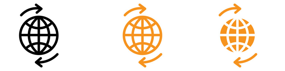 Globalization Icon Set Worldwide Integration Illustrations for Economic and Cultural Projects