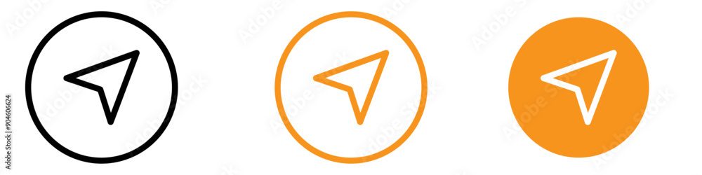 Poster Navigator Arrow Icon Set Directional Illustrations for Maps and Navigation