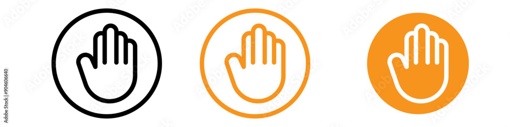 Poster hand icon set gesture and communication illustrations for various projects
