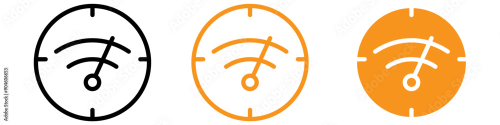 Poster network speed test icon set internet performance illustrations for technology projects