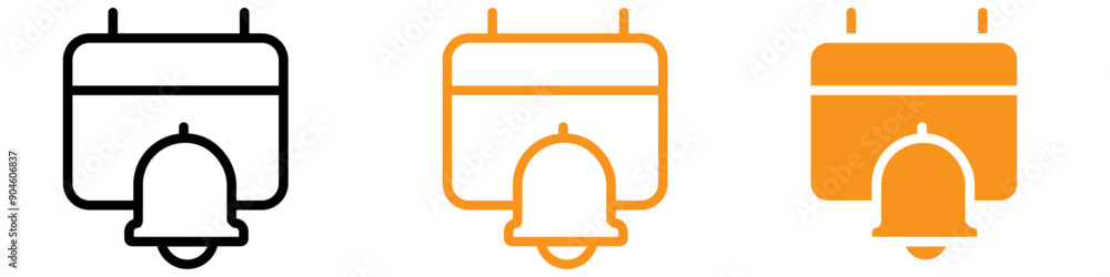 Poster notification reminder icon set alert illustrations for apps and communication