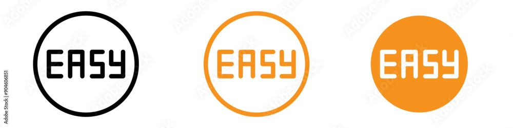Poster easy icon set simplified process illustrations for user-friendly projects