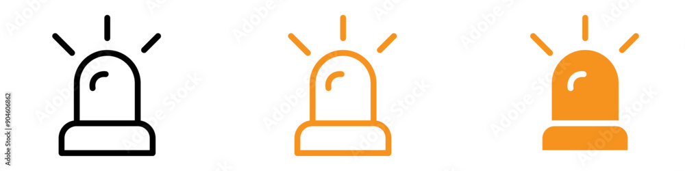 Poster Buzzer Icon Set Alarm and Alert Symbols for Security and Notification Systems