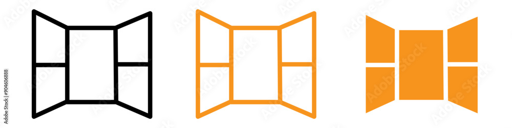 Aufkleber open windows icon set ventilation and airflow illustrations for home and office