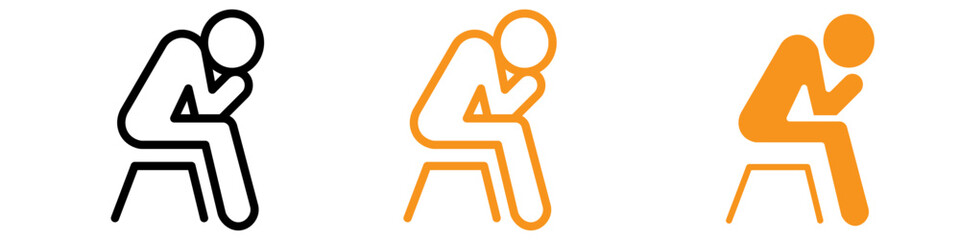 Helpless Human Icon Set Despair and Assistance Illustrations for Social Awareness