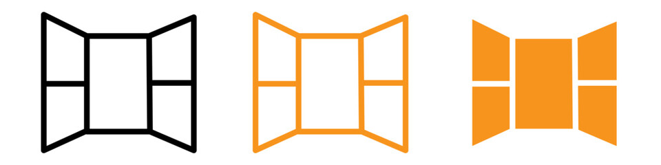 Open Windows Icon Set Ventilation and Airflow Illustrations for Home and Office