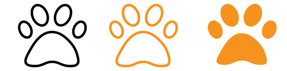 Paw Icon Set Animal Footprint Illustrations for Pet and Wildlife Projects
