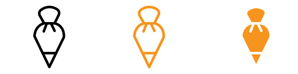 Pastry Bag Icon Set Baking Tool Illustrations for Culinary and Dessert Projects