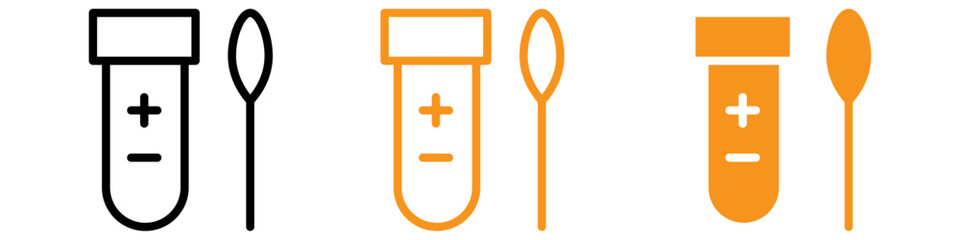 Obraz premium PCR Test Icon Set Medical Diagnostic Illustrations for Healthcare and Research