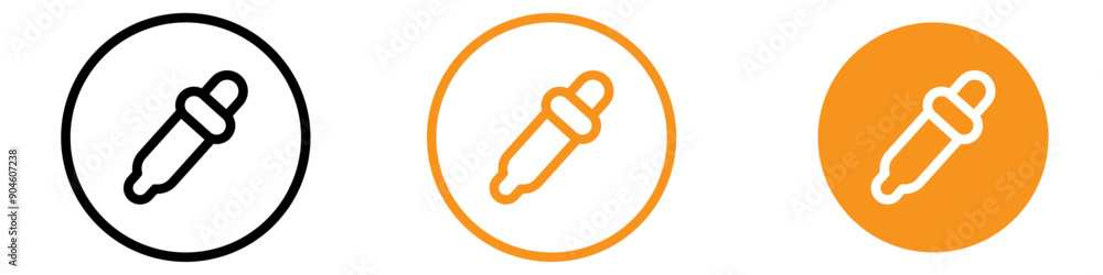 Poster pipette icon set laboratory tool illustrations for science and research