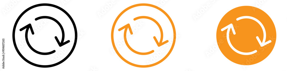 Aufkleber Synchronization Icon Set Data Sync Illustrations for Technology and Computing
