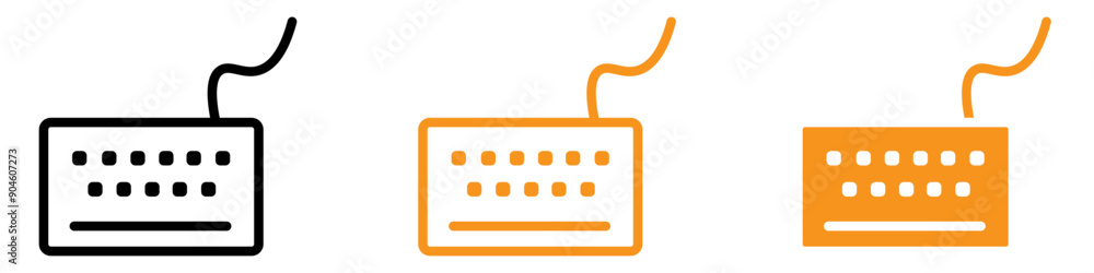 Aufkleber Keyboard Icon Set Computer Input Device Illustrations for Technology and Office
