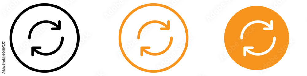 Aufkleber Synchronization Icon Set Data Sync Illustrations for Technology Projects