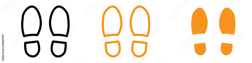 Poster Footprints Icon Set Trail and Path Illustrations for Navigation and Nature Projects