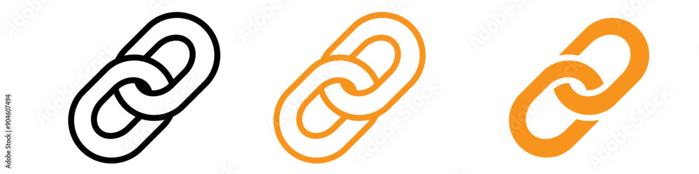 Poster Link Chain Icon Set Connection and Strength Illustrations for Security and Engineering