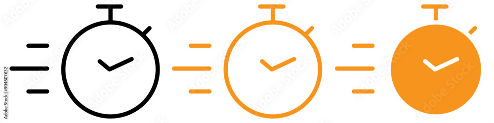 Poster Quick Response Icon Set Immediate Action Illustrations for Communication and Service
