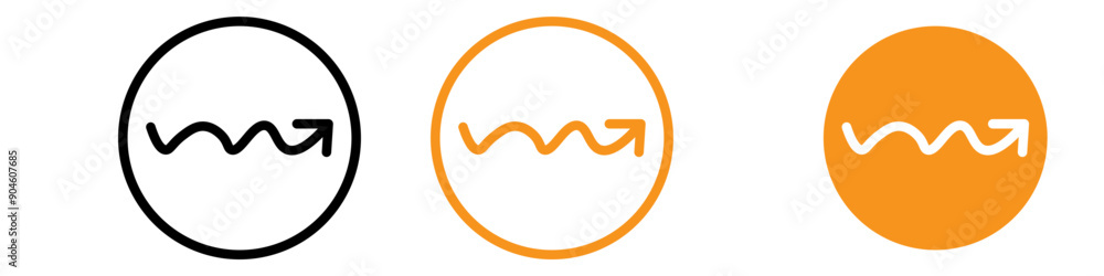 Aufkleber undulating arrow icon set direction illustrations for motion and navigation