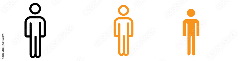Poster man icon set human figure illustrations for general use in various projects
