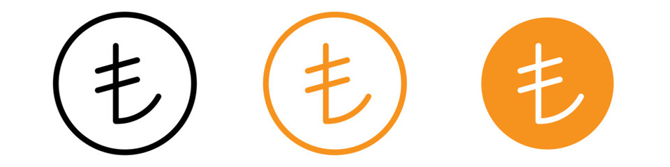 Turkish Lira Icon Set Currency Illustrations for Finance and Economics