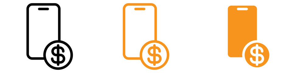 Mobile Payment Icon Set Digital Transaction Illustrations for Finance and E-commerce