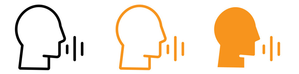 Voice Recognition Icon Set Speech Technology Illustrations for AI and Software