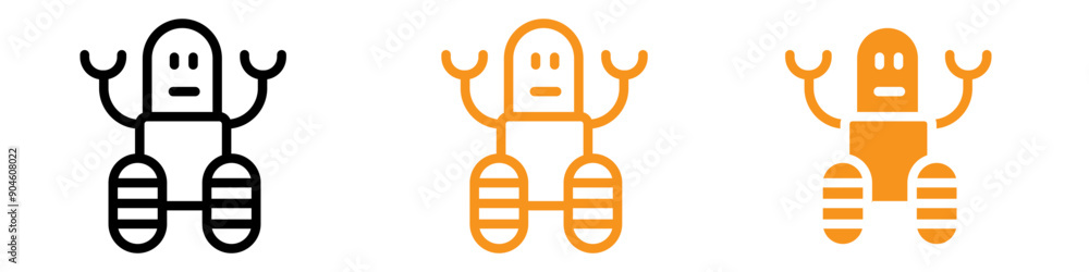 Aufkleber Wheels Robot Icon Set Automated Mobility Illustrations for Robotics and Technology
