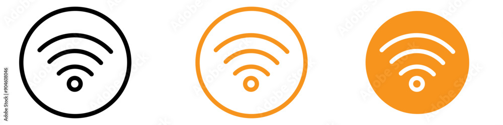 Aufkleber Wifi Icon Set Network Connectivity Illustrations for Digital and Technology Projects